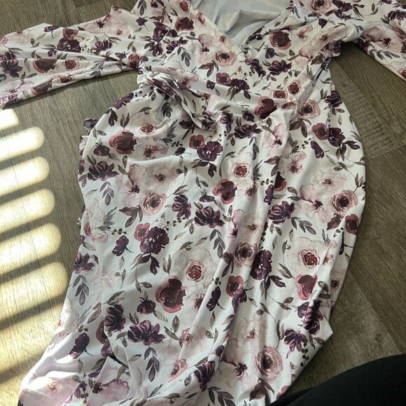 CADEN LANE Millie's Dusty Rose Garden Knit Maternity Robe - Picture 5 of 6